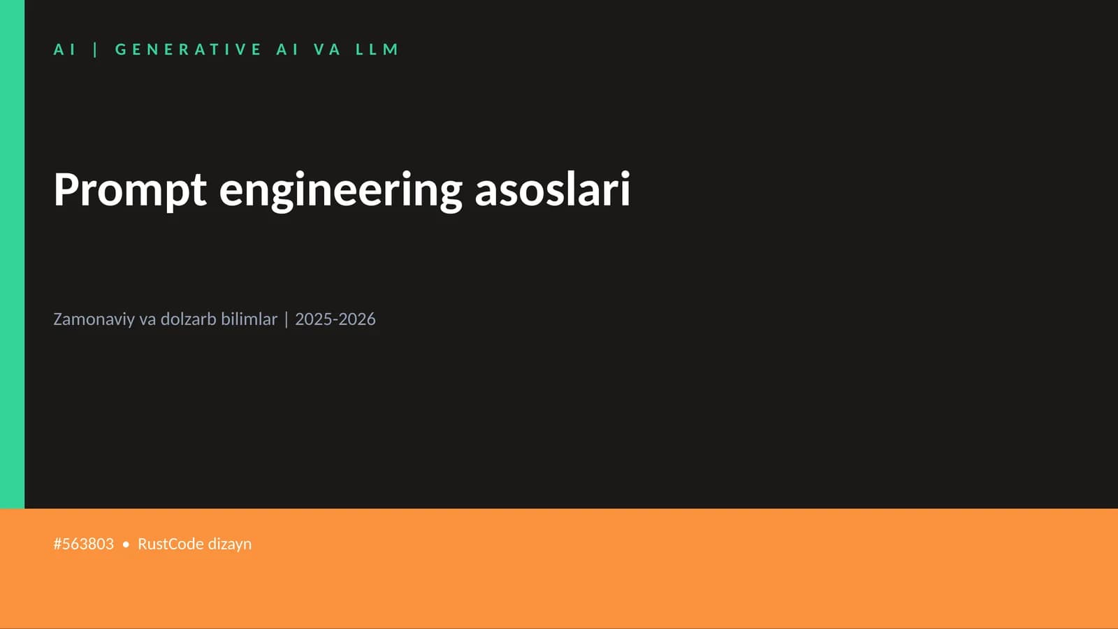 Prompt engineering asoslari