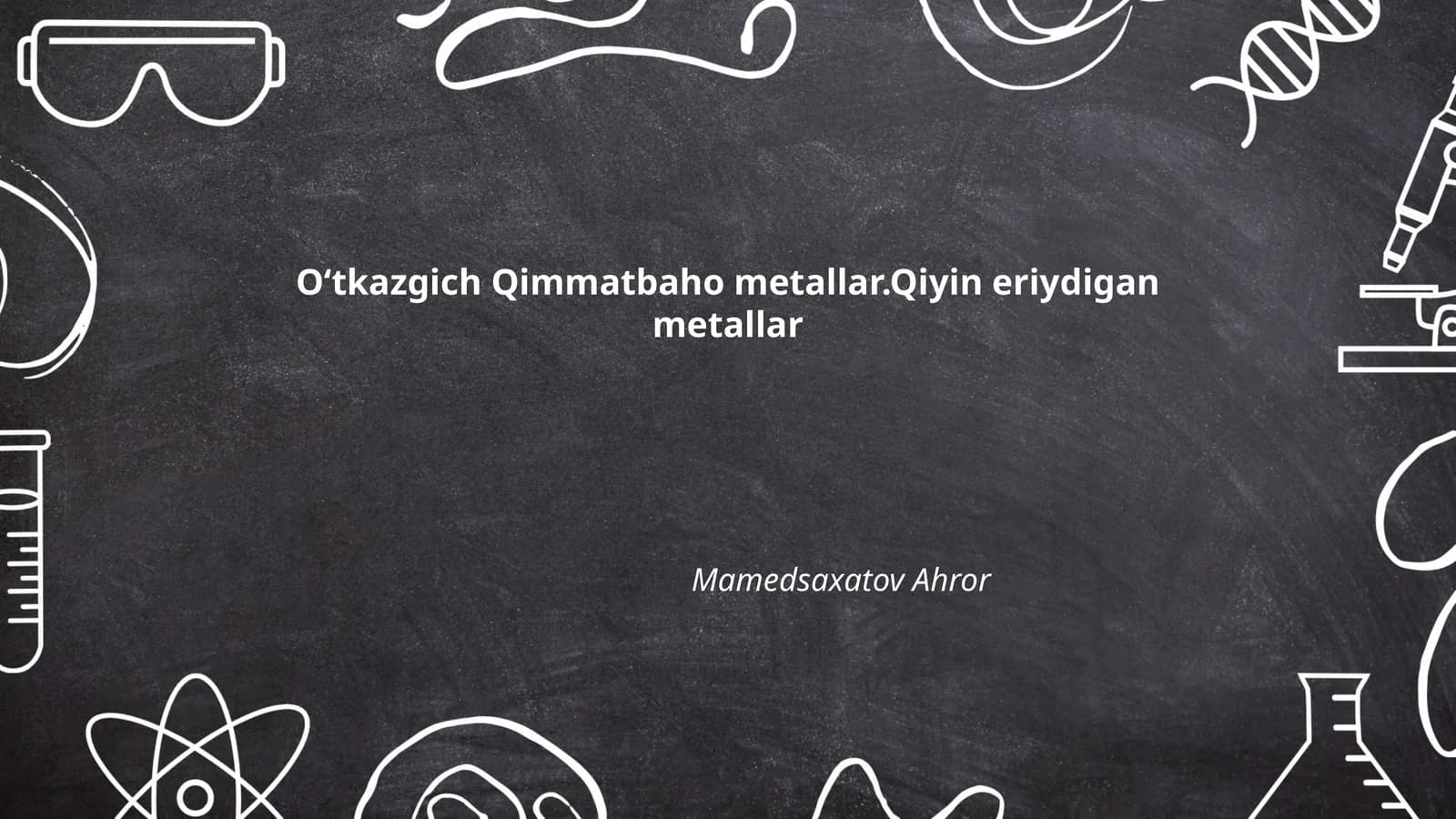 Oʻtkazgich Qimmatbaho metallar.Qiyin eriydigan metallar