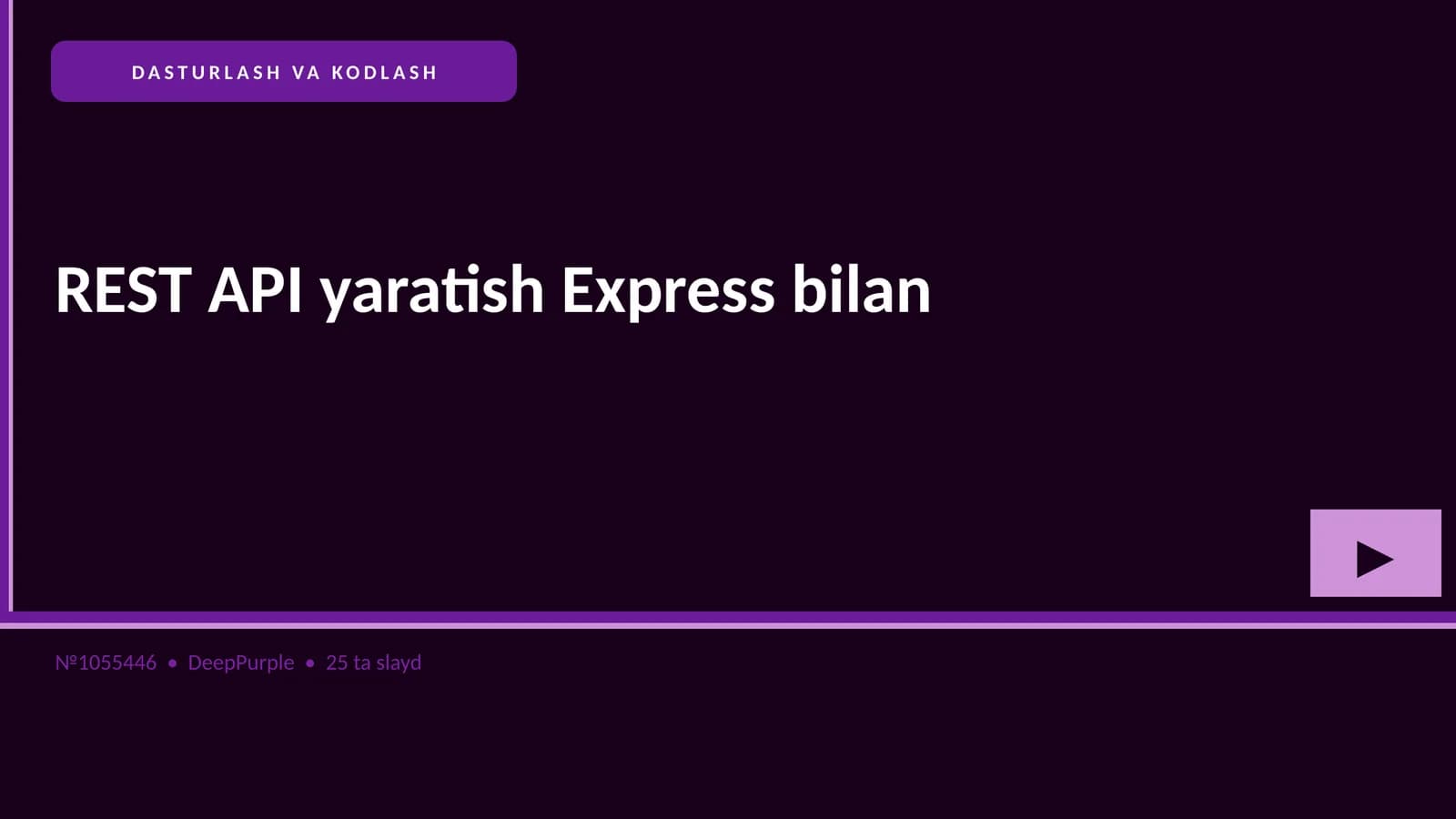 REST API yaratish Express bilan