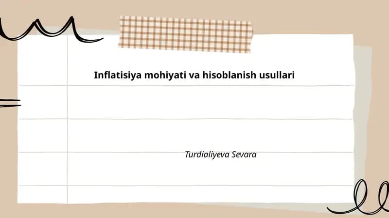 Inflatisiya mohiyati va hisoblanish usullari
