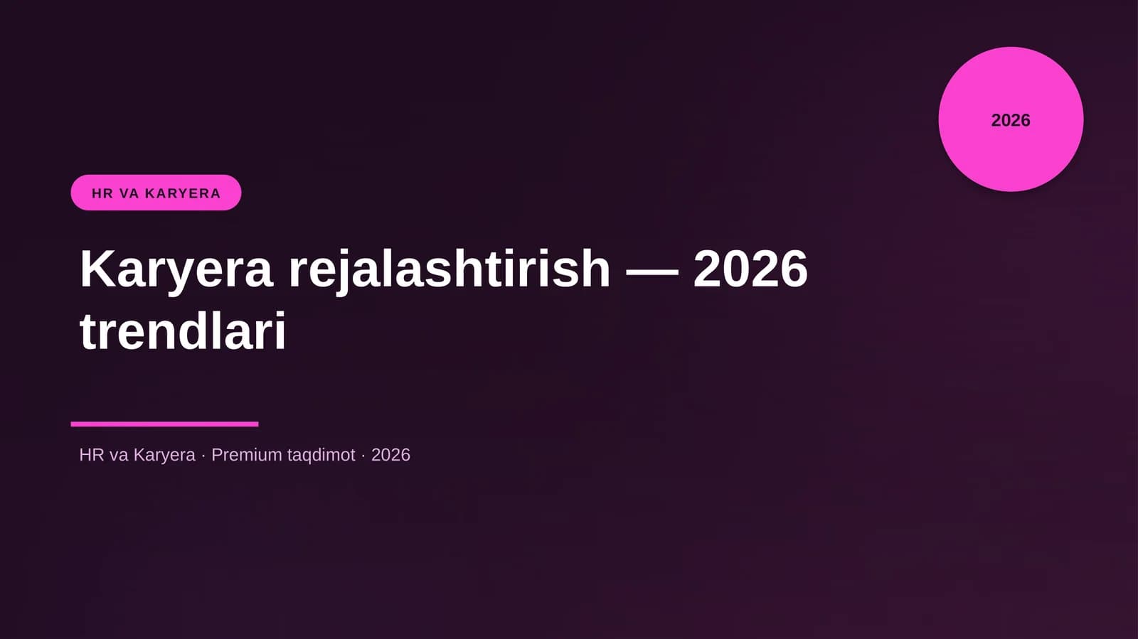 Karyera rejalashtirish — 2026 trendlari
