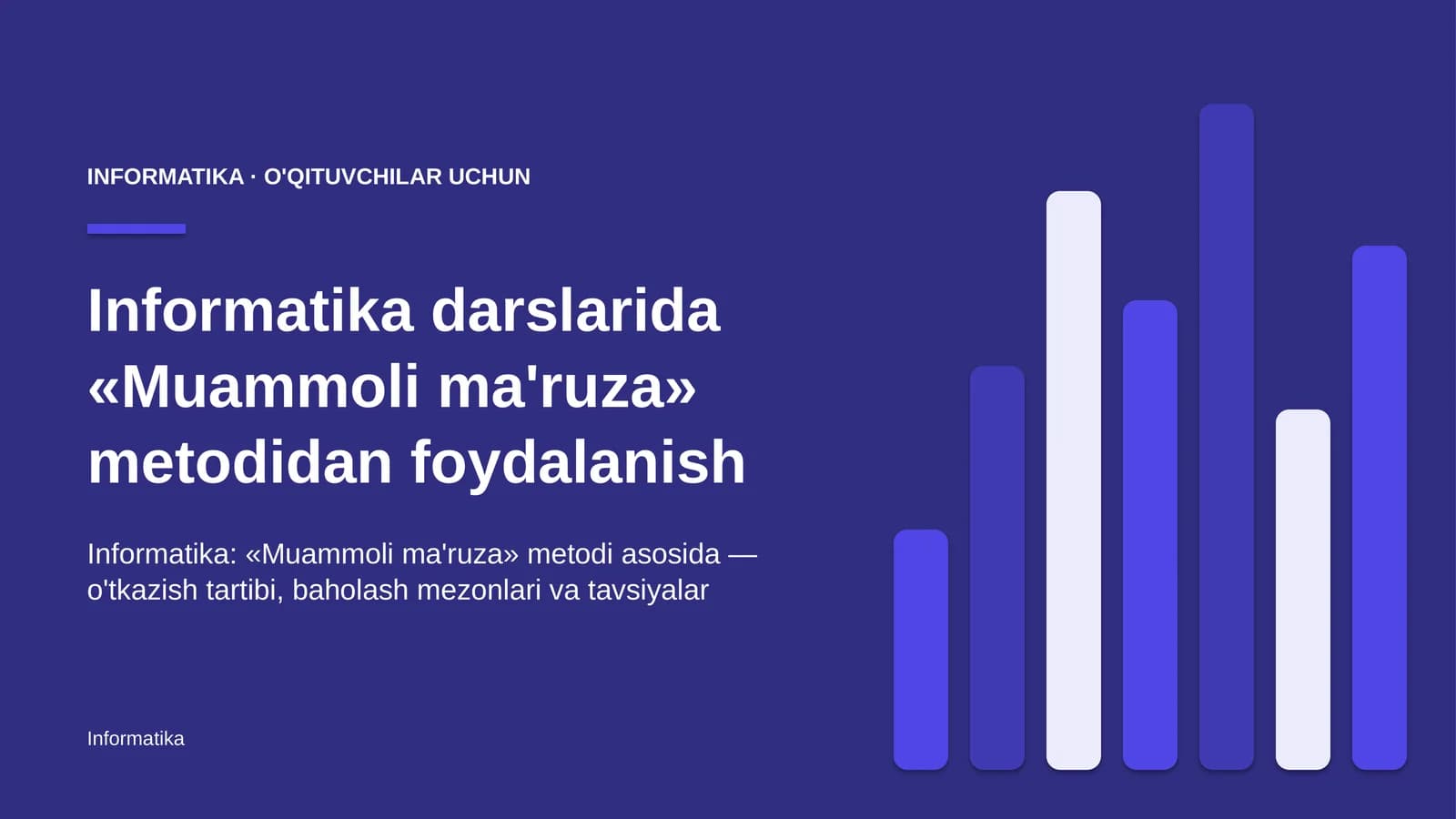 informatika darslarida muammoli ma'ruza metodidan foydalanish 1046