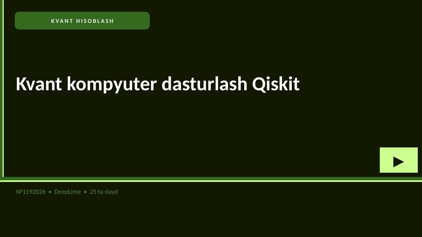 Kvant kompyuter dasturlash Qiskit