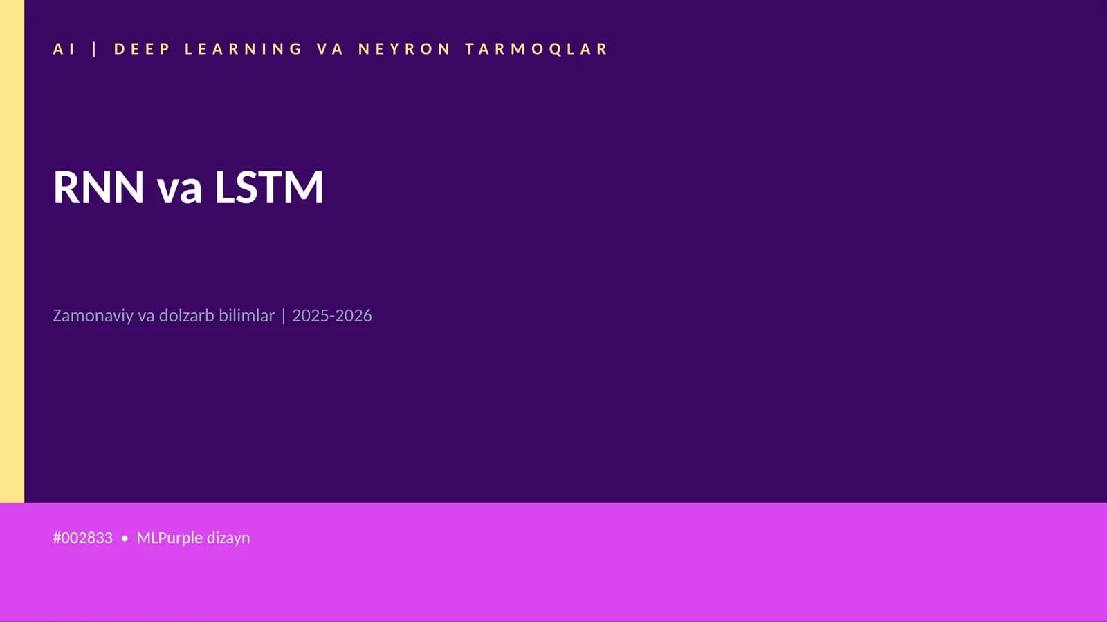 RNN va LSTM