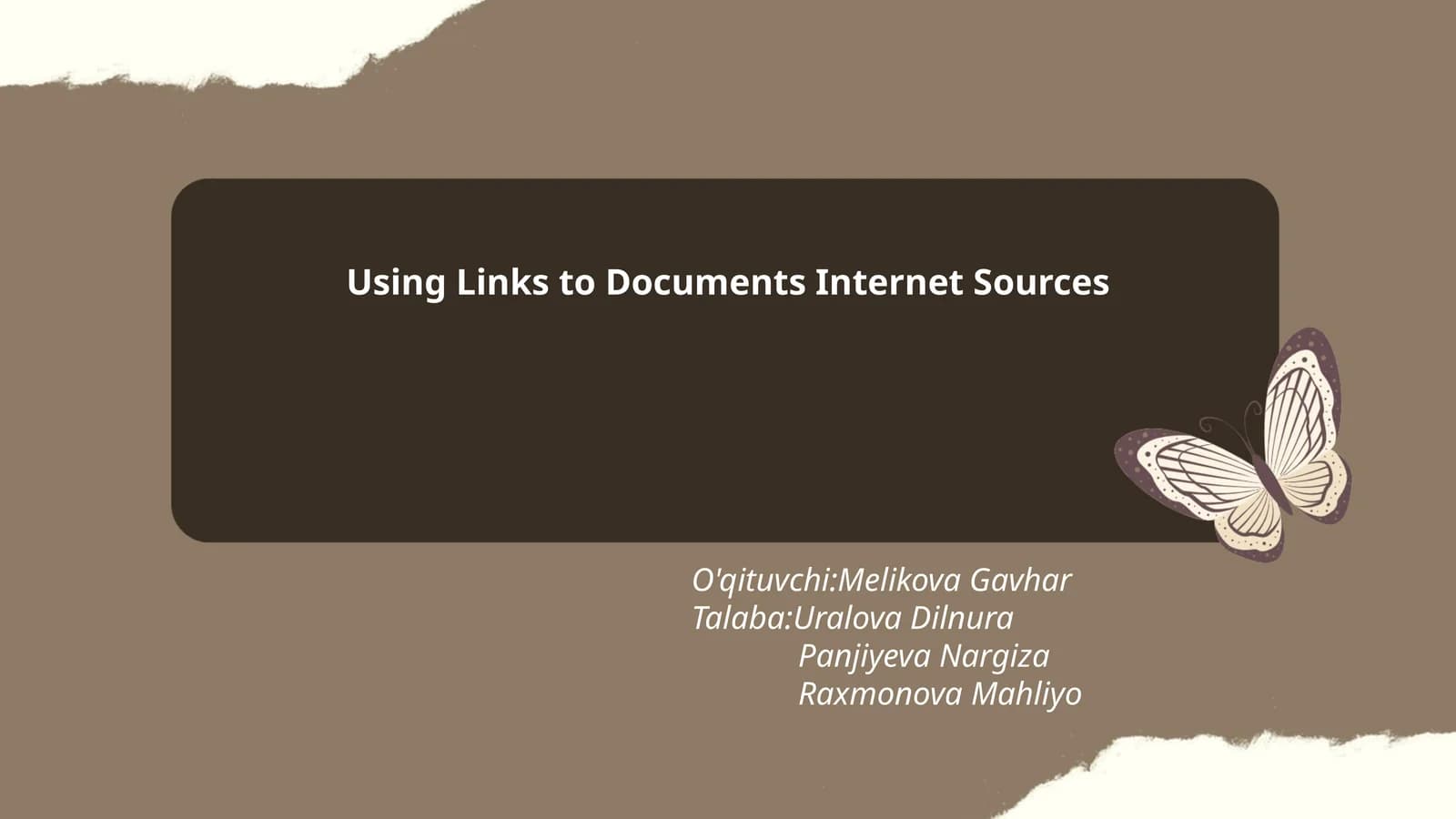 Plan: Introduction to Hyperlinks