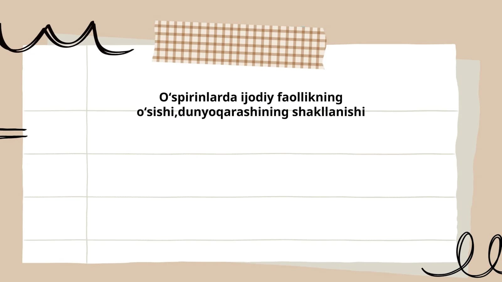 Oʻspirinlarda ijodiy fikrlashni rivojlantirish