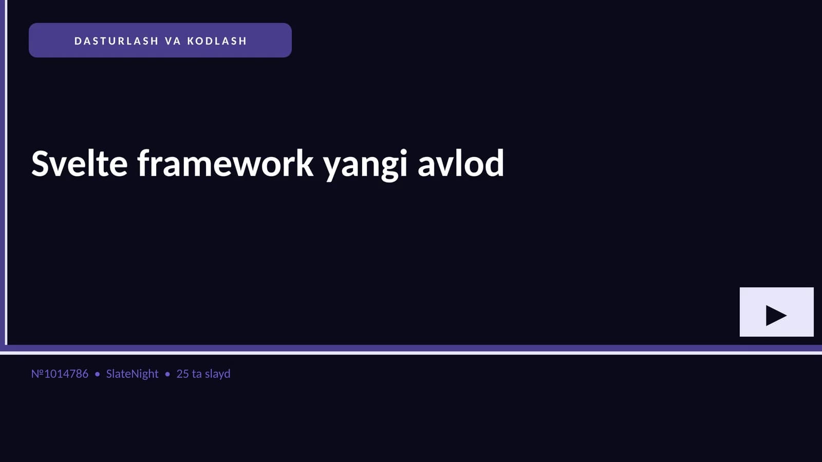 Svelte framework yangi avlod