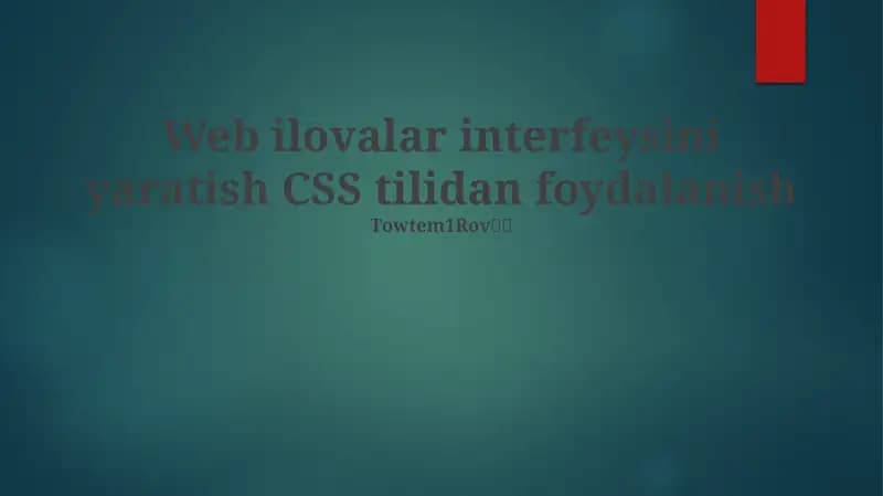 CSS Tilidan foydalanish