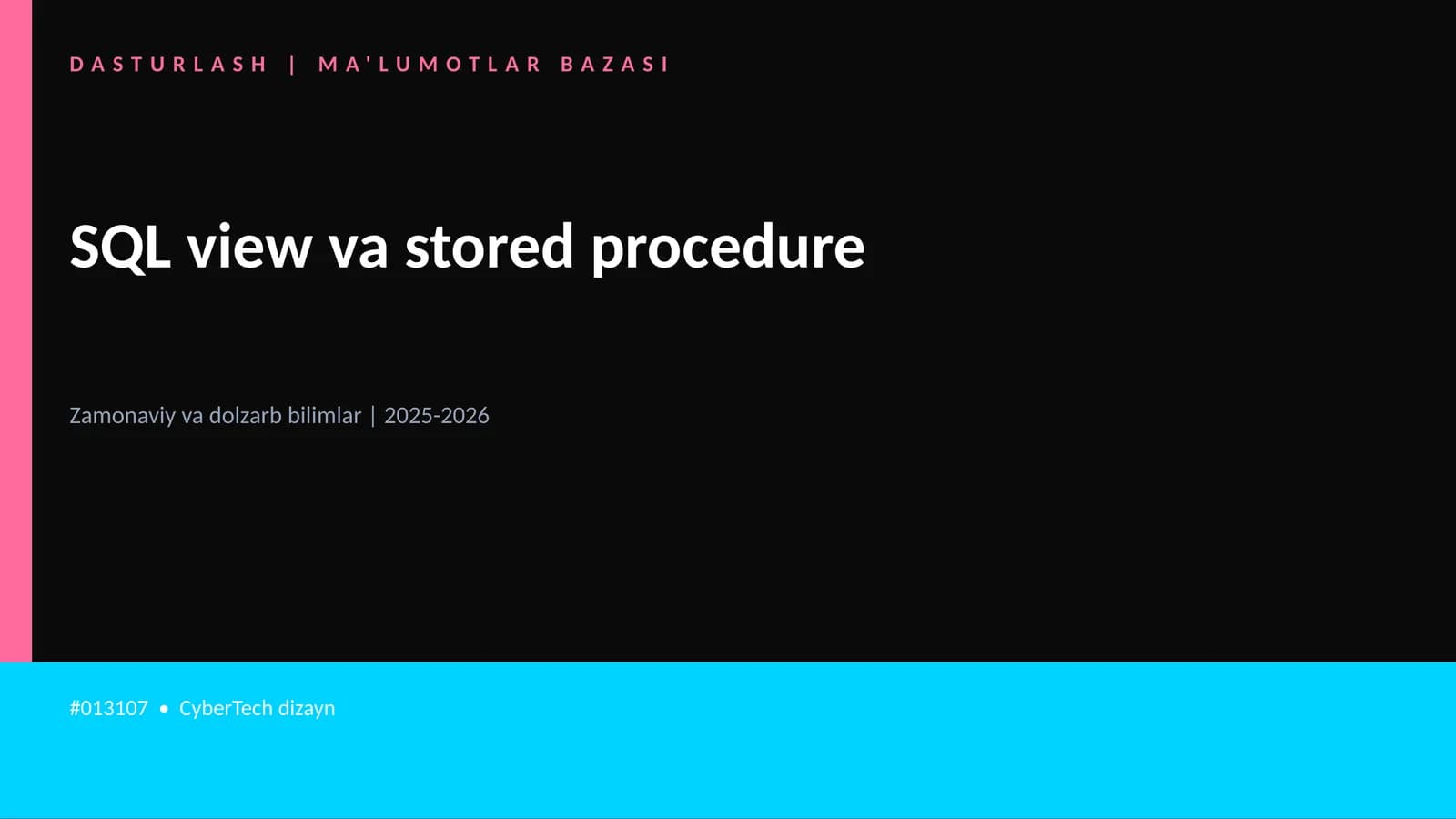 SQL view va stored procedure