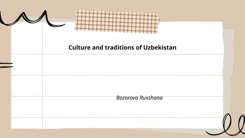 Culture and traditions of Uzbekistan