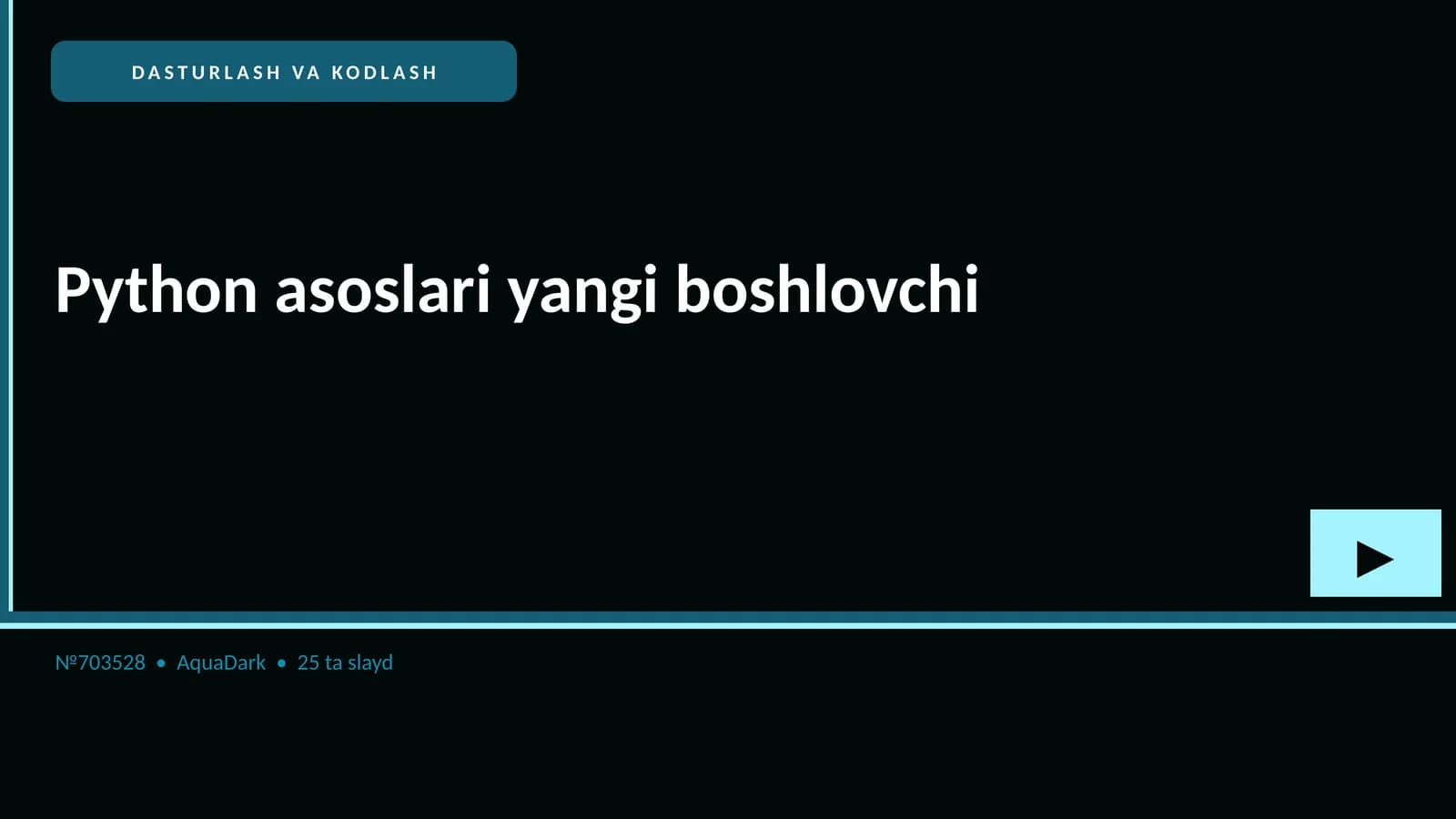 Python asoslari yangi boshlovchi
