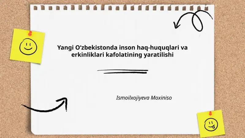 Yangi O‘zbekistonda inson haq-huquqlari va erkinliklari kafolatining yaratilishi