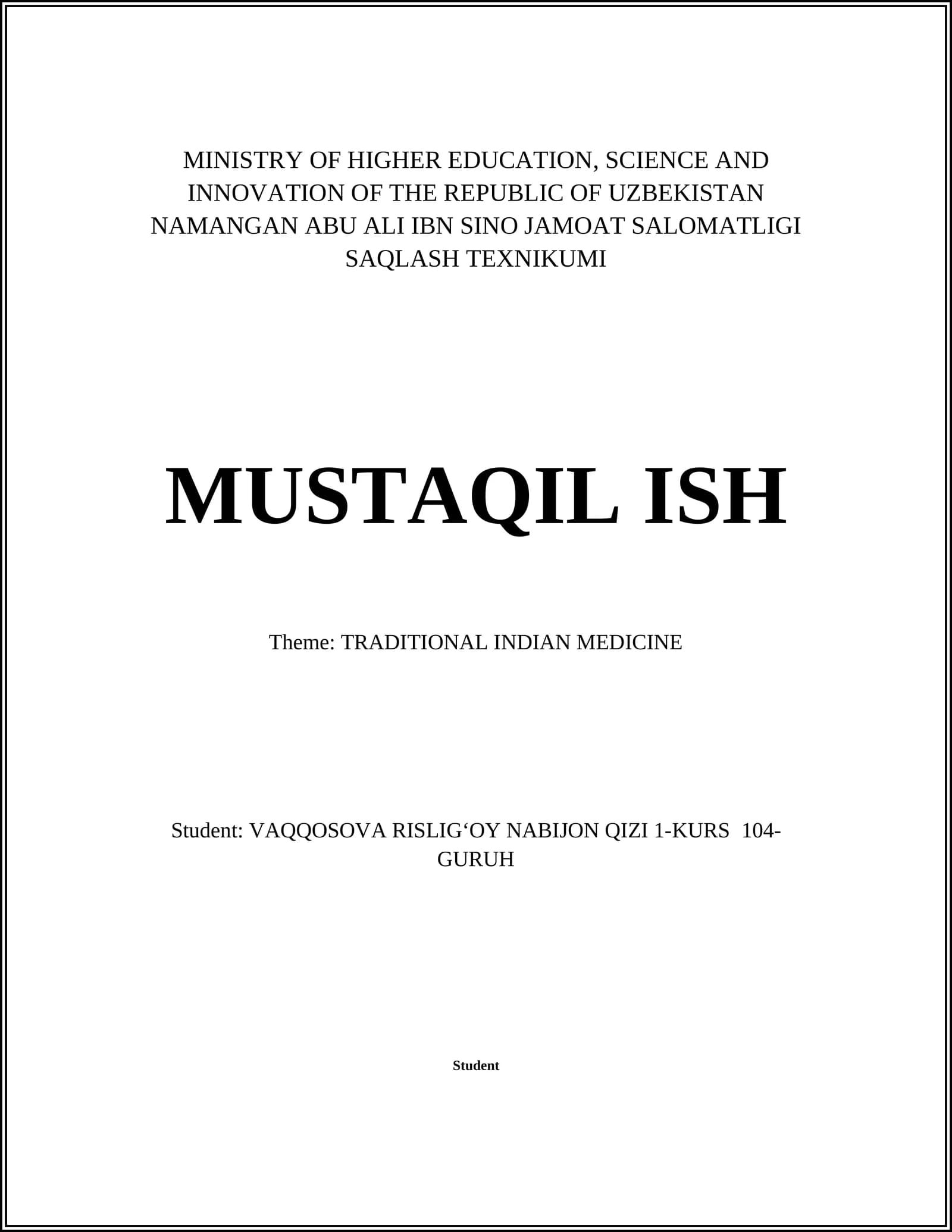 Traditional Indian Medicine Course