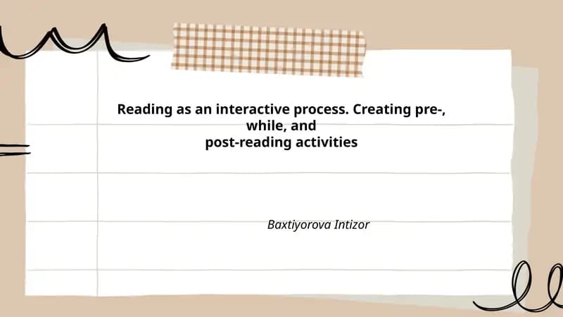 Reading as an interactive process