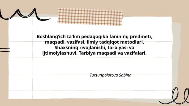 Boshlangʻich taʼlim pedagogika