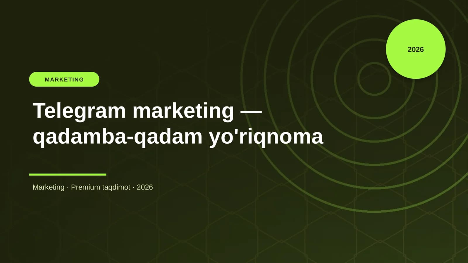 Telegram marketing — qadamba-qadam yo'riqnoma
