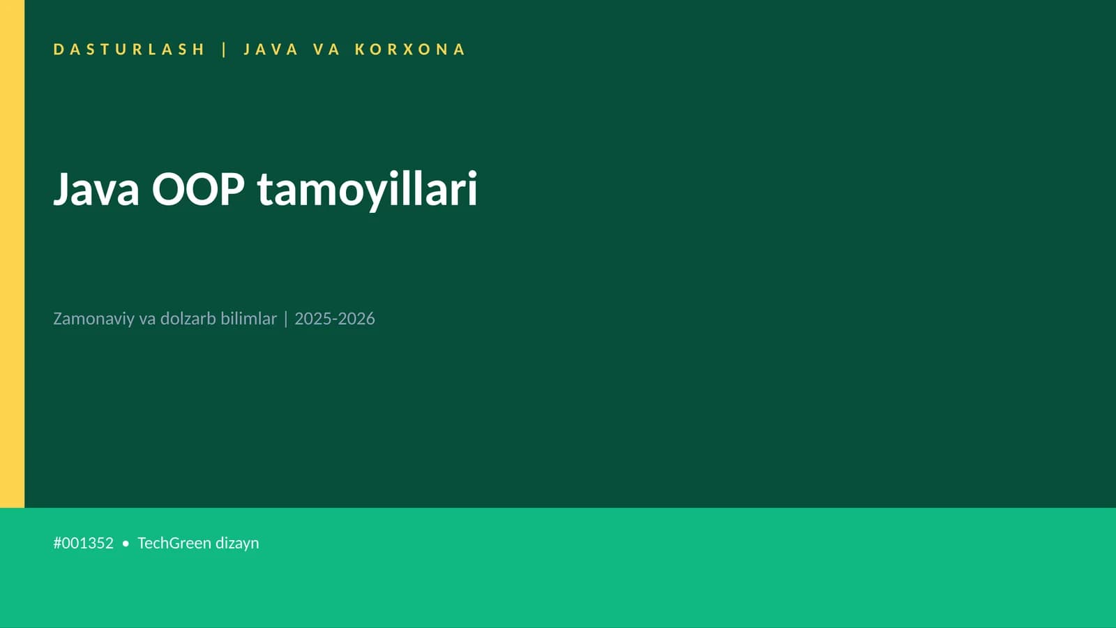 Java OOP tamoyillari