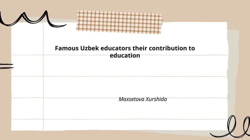Famous Uzbek educators and their contribution to education