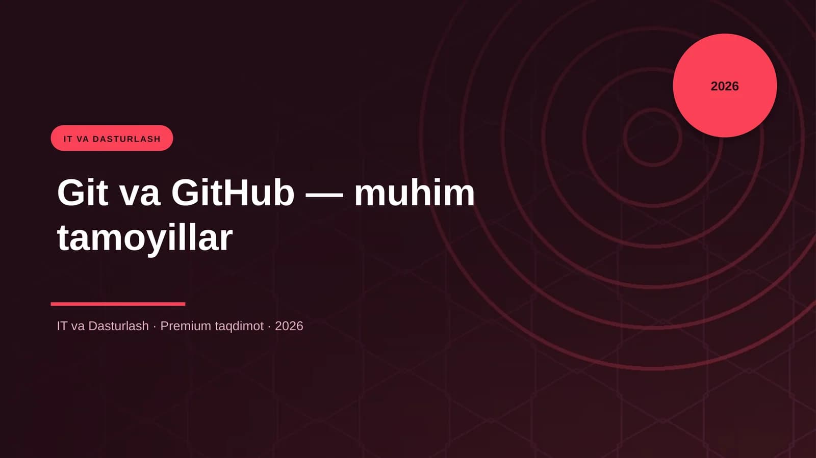 Git va GitHub — muhim tamoyillar