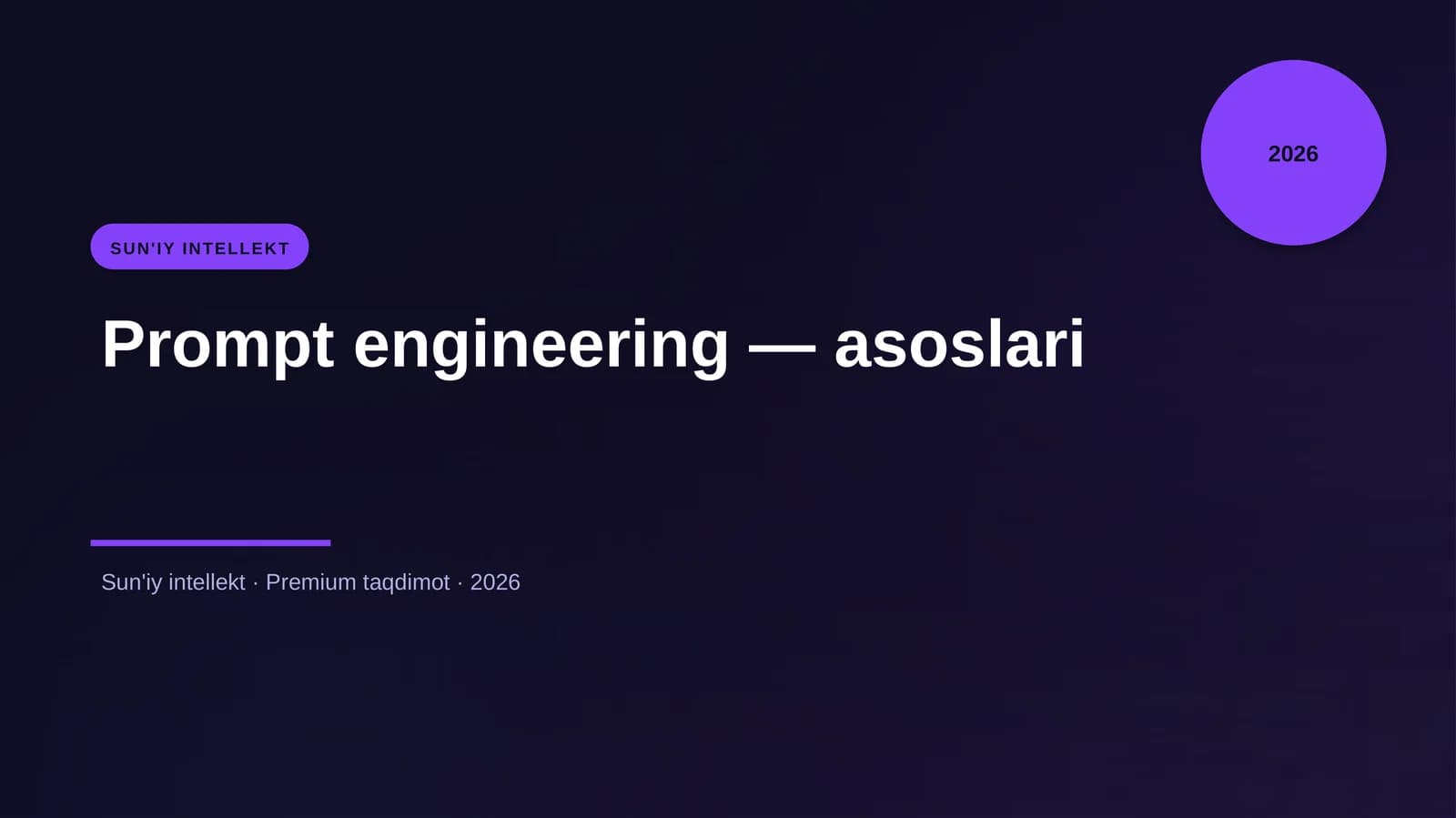 Prompt engineering — asoslari