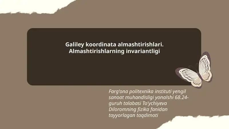 Fizika fanidan tayyorlagan taqdimoti