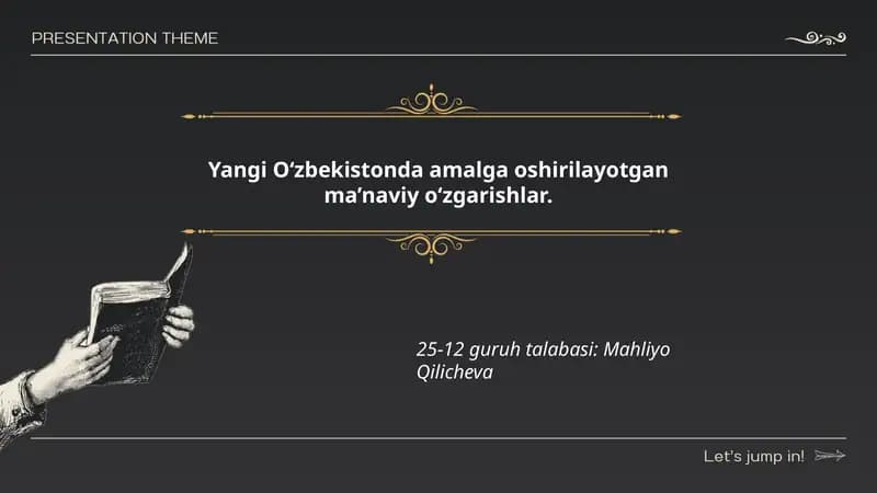 Yangi O‘zbekistonda ma’naviy-ma’rifiy o‘zgarishlar