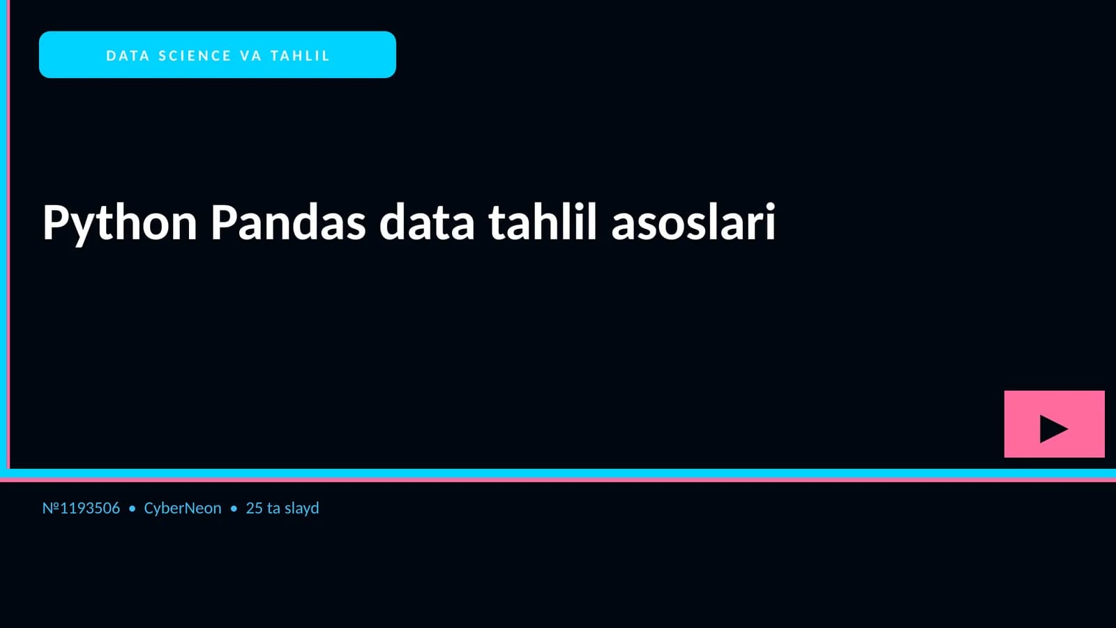 Python Pandas data tahlil asoslari