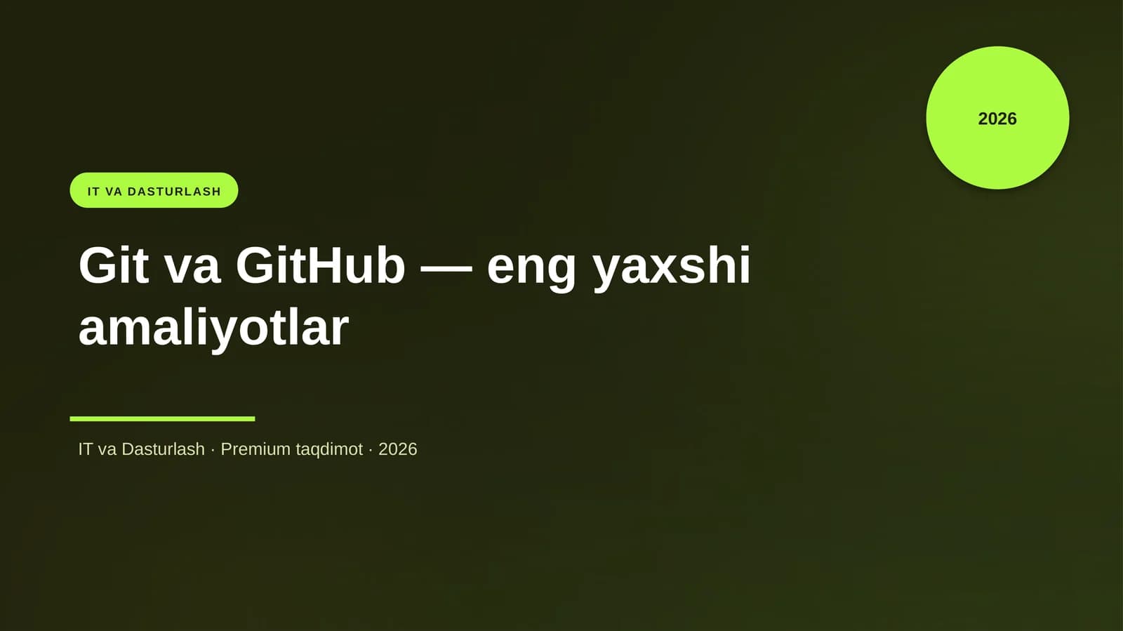 Git va GitHub — eng yaxshi amaliyotlar