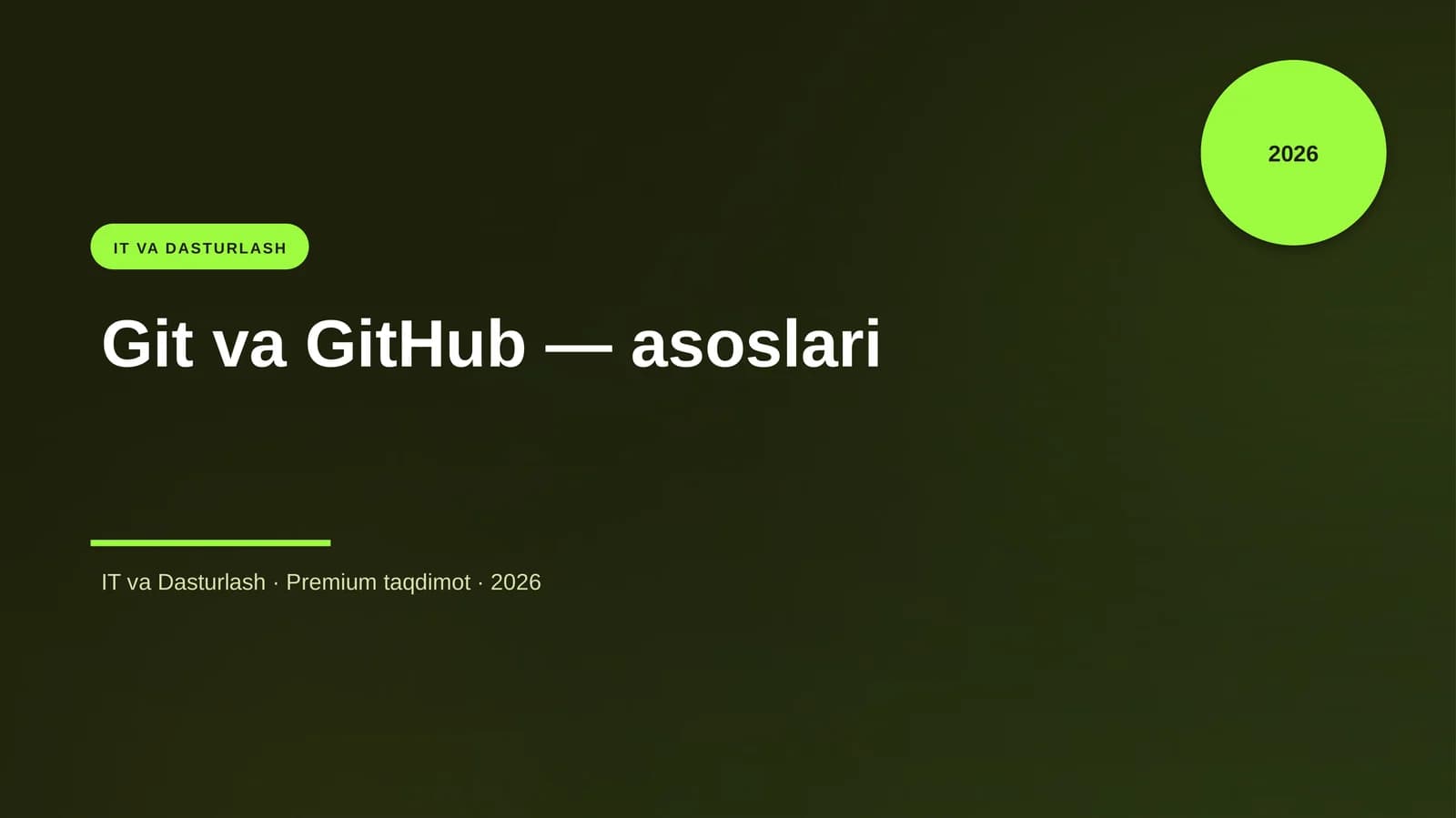 Git va GitHub — asoslari