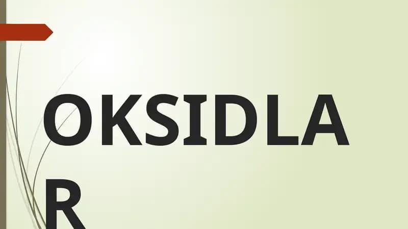 Oksidlar