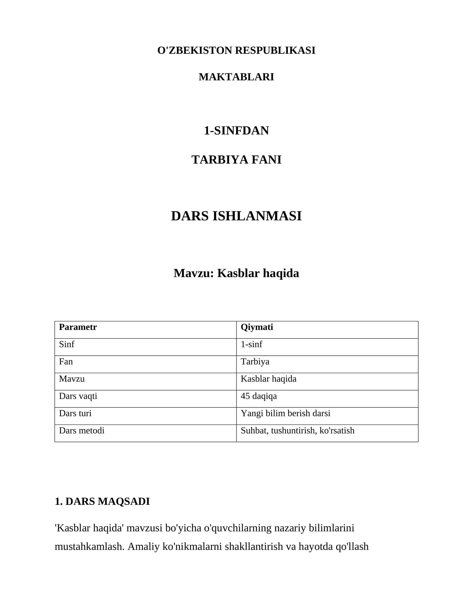 Kasblar haqida