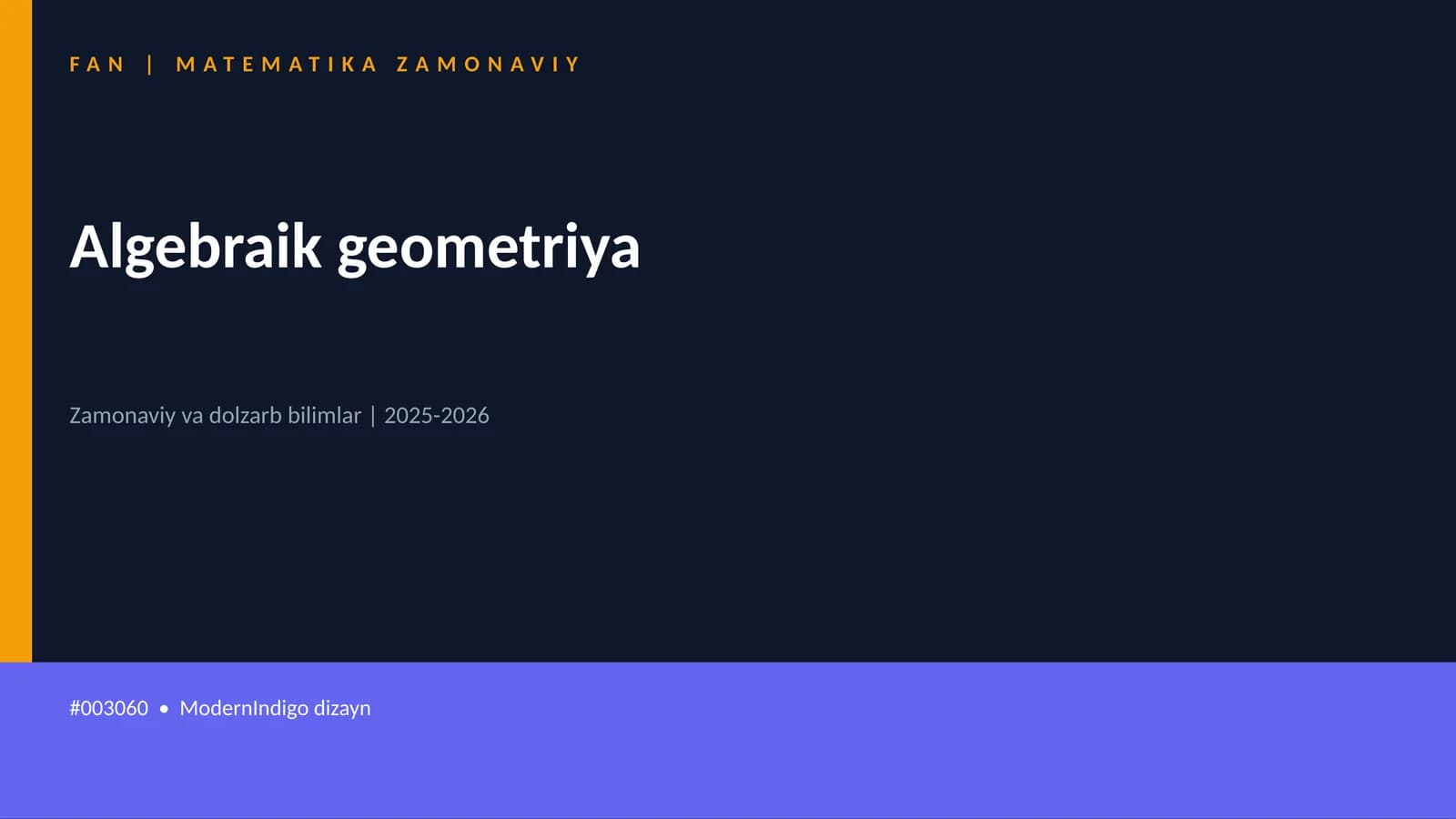 Algebraik geometriya