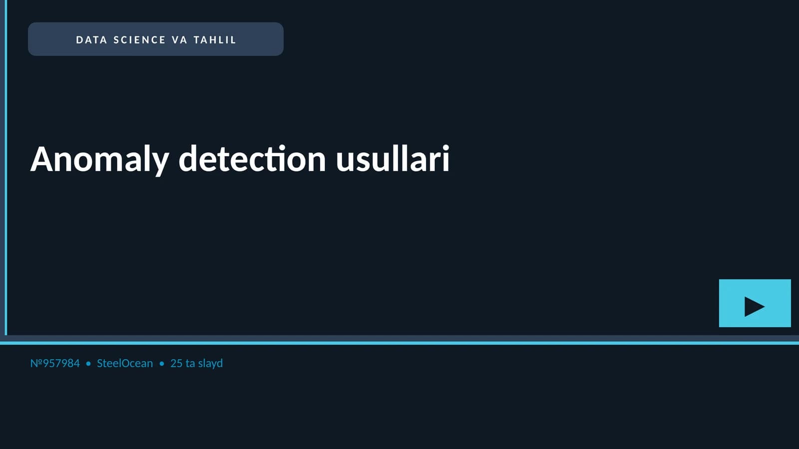 Anomaly detection usullari