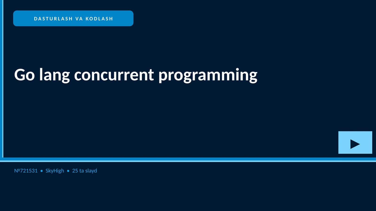 Go lang concurrent programming