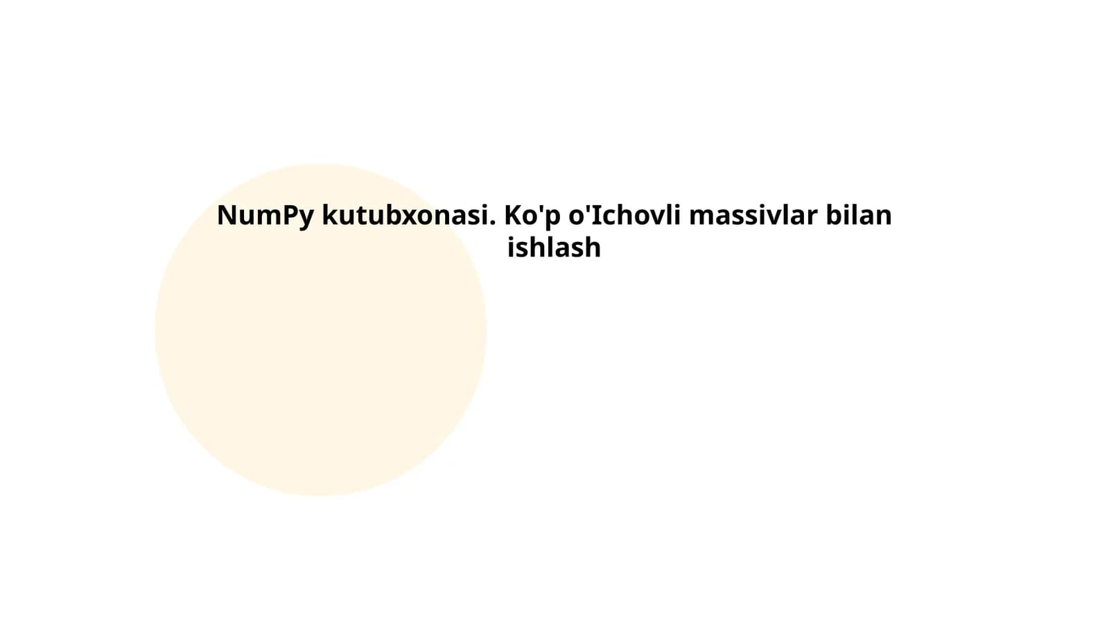 NumPy kutubxonasi