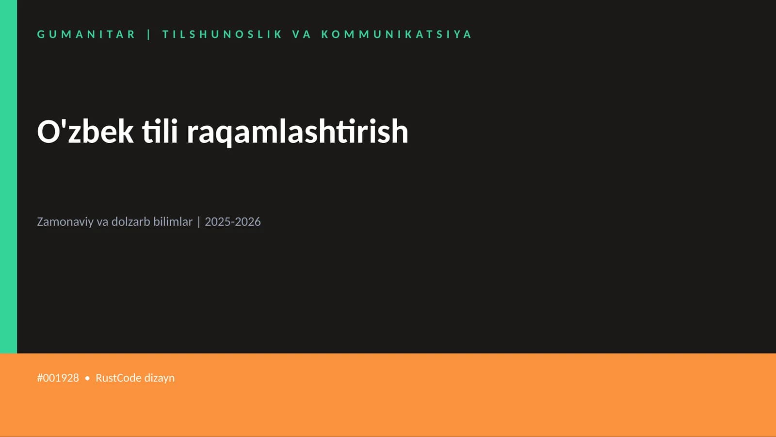 O'zbek tili raqamlashtirish