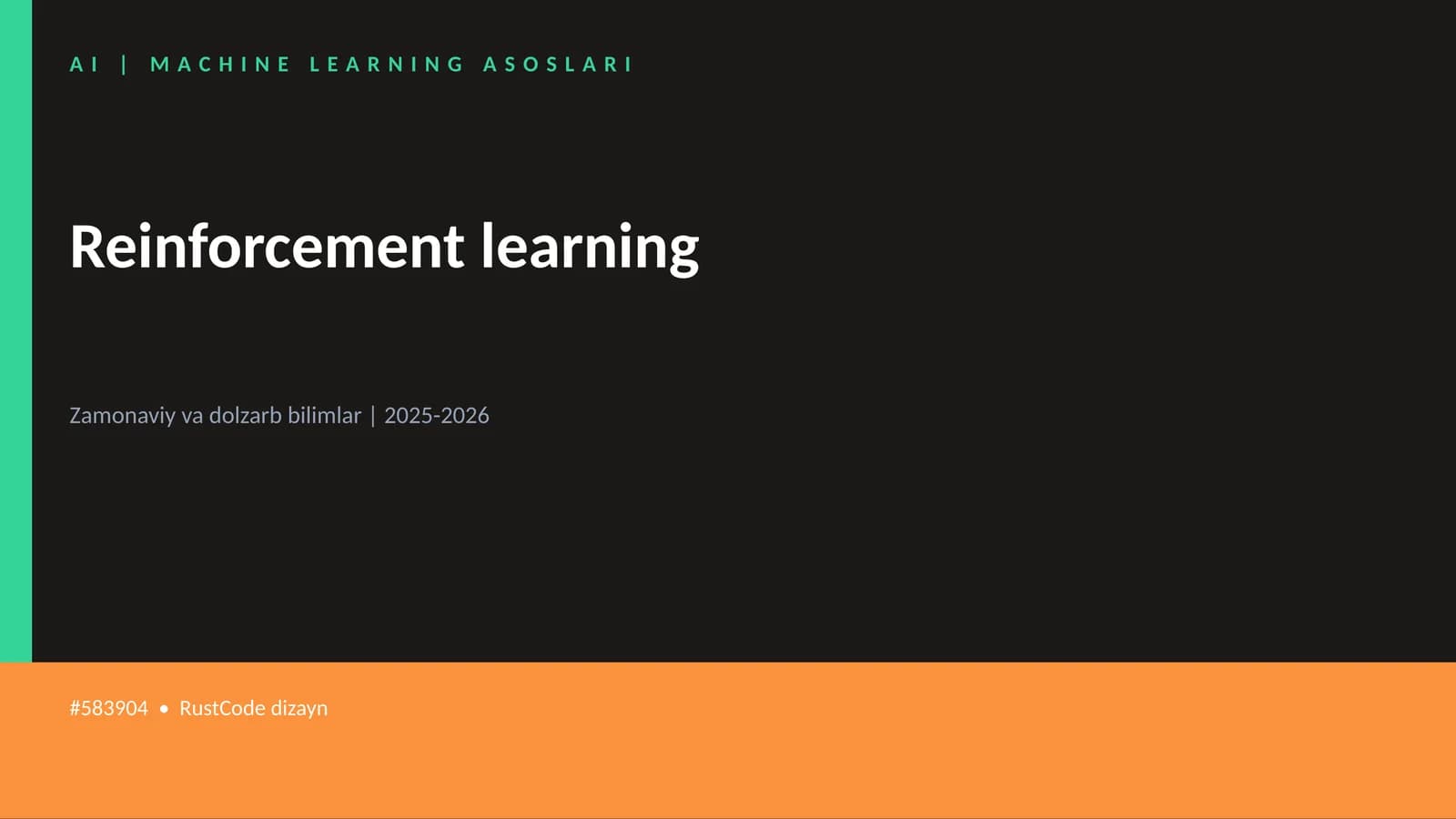 Reinforcement learning