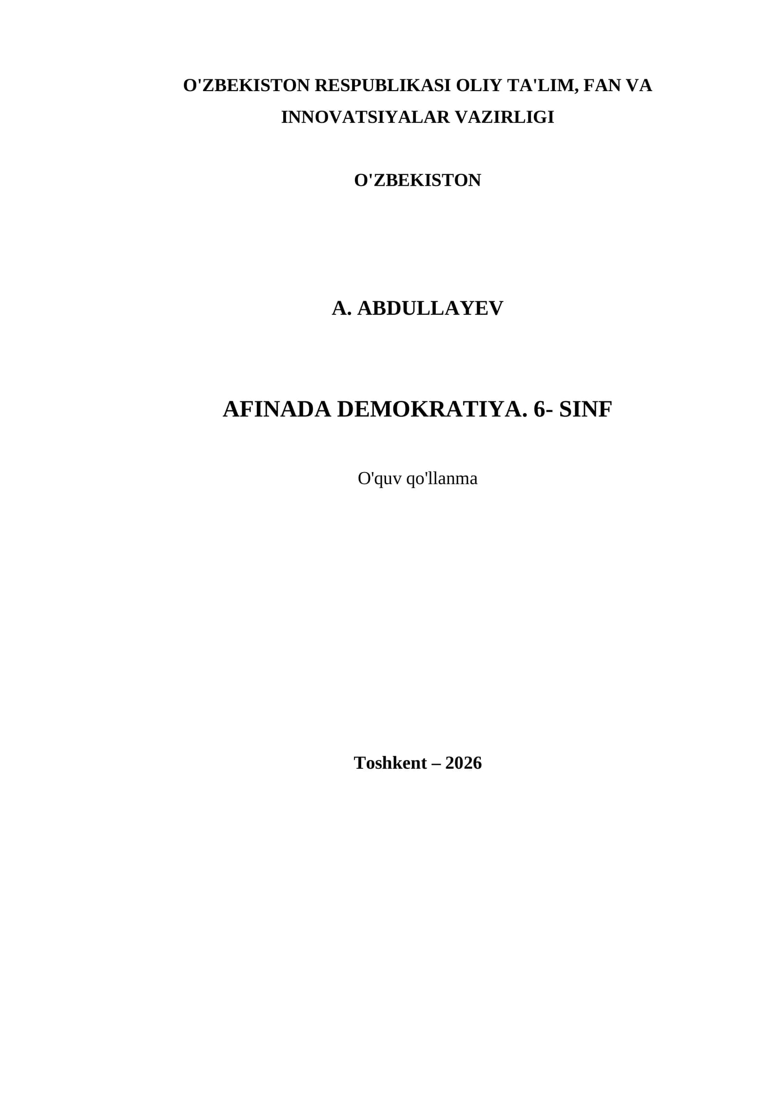 AFINADA DEMOKRATIYA. 6- SINF