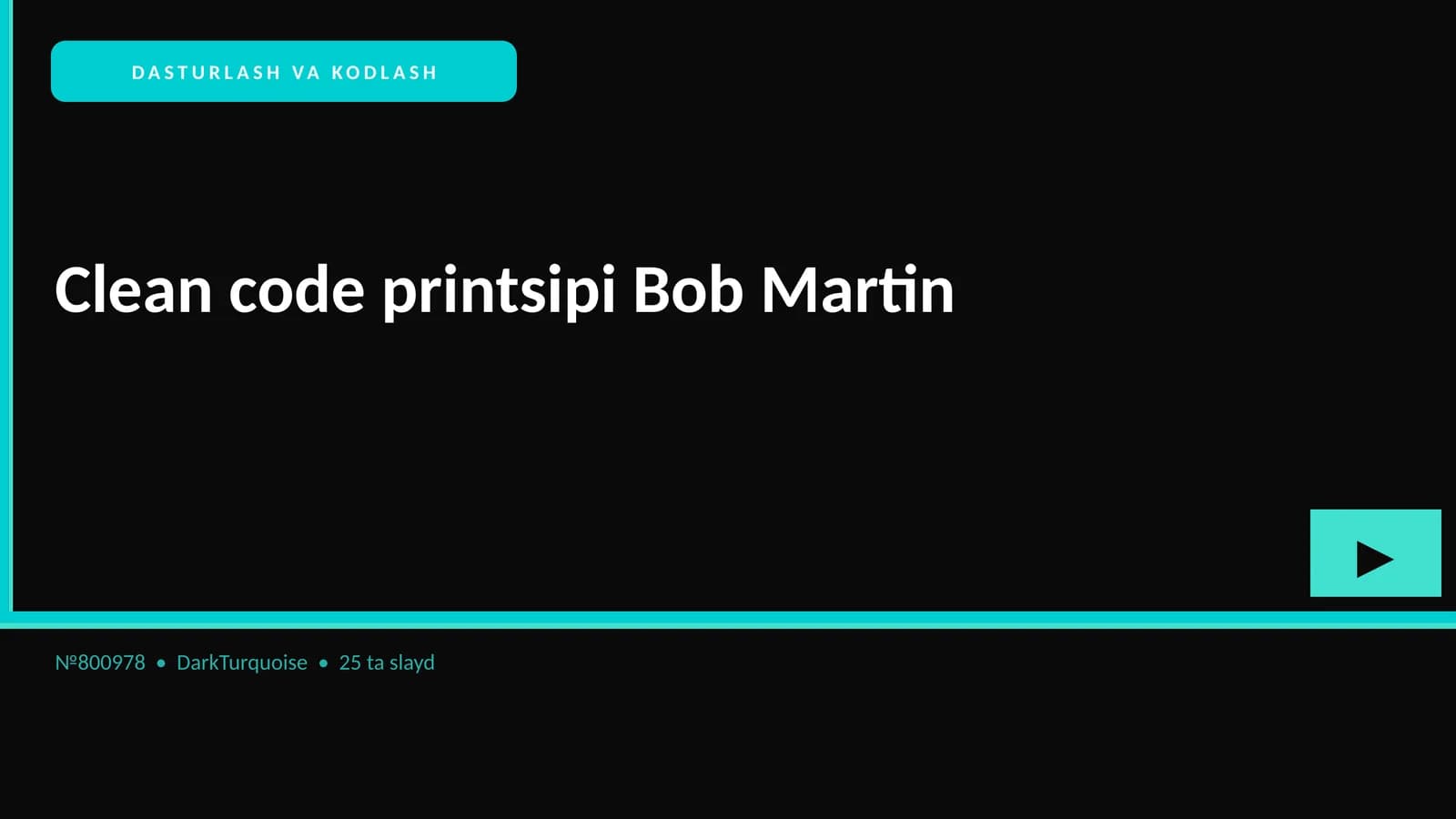Clean code printsipi Bob Martin