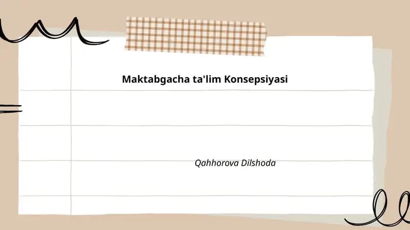 Maktabgacha ta'lim Konsepsiyasi