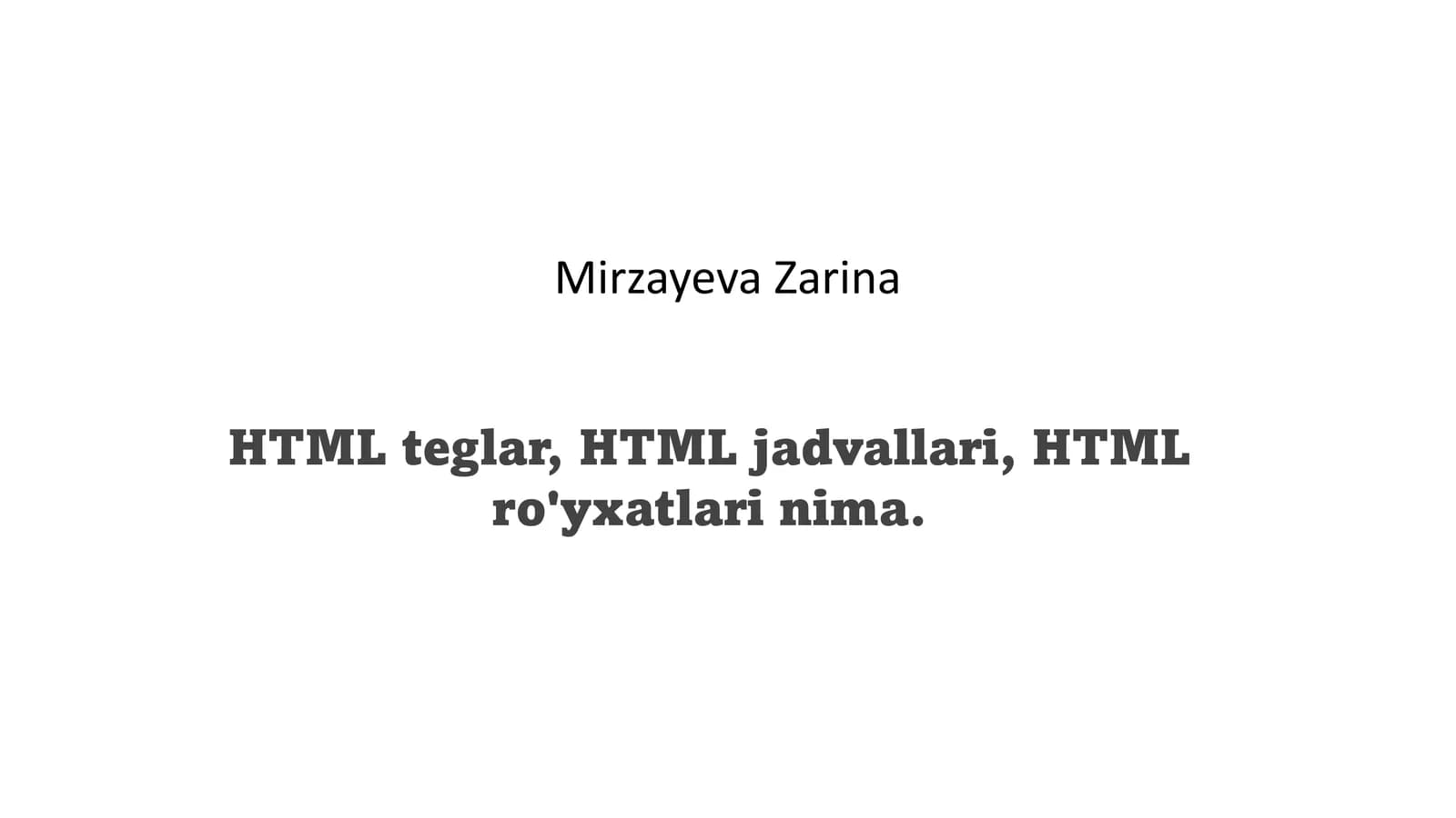 HTML teglar