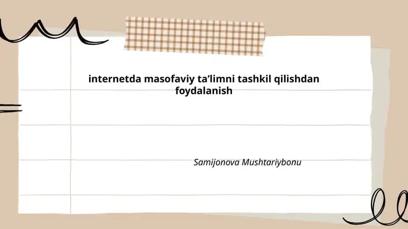 Internetda masofaviy ta'lim