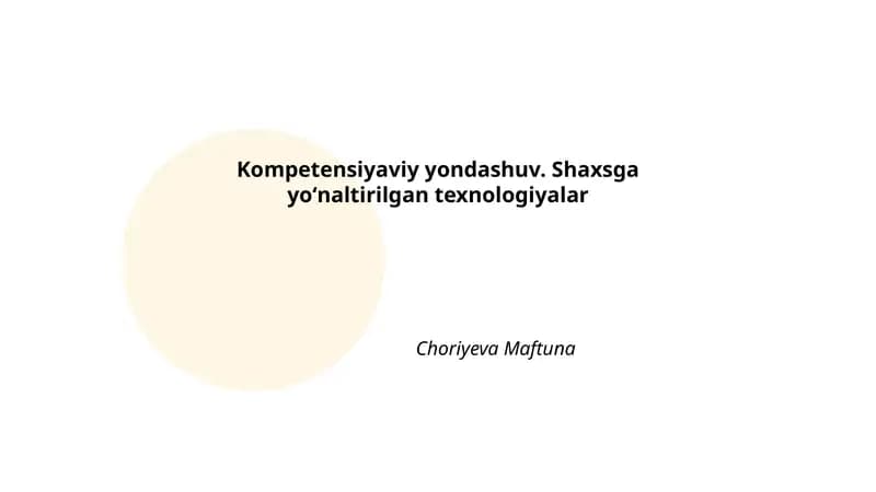 Kompetensiyaviy yondashuv