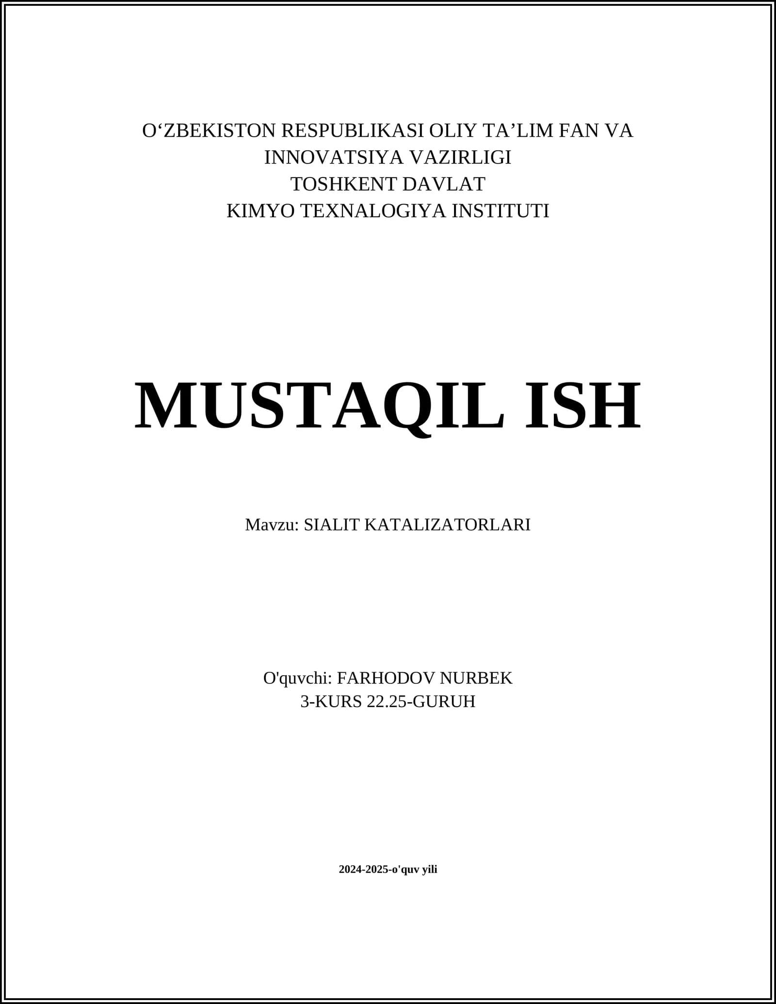 SIALIT KATALIZATORLARI