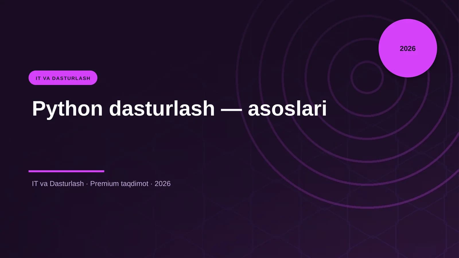 Python dasturlash — asoslari