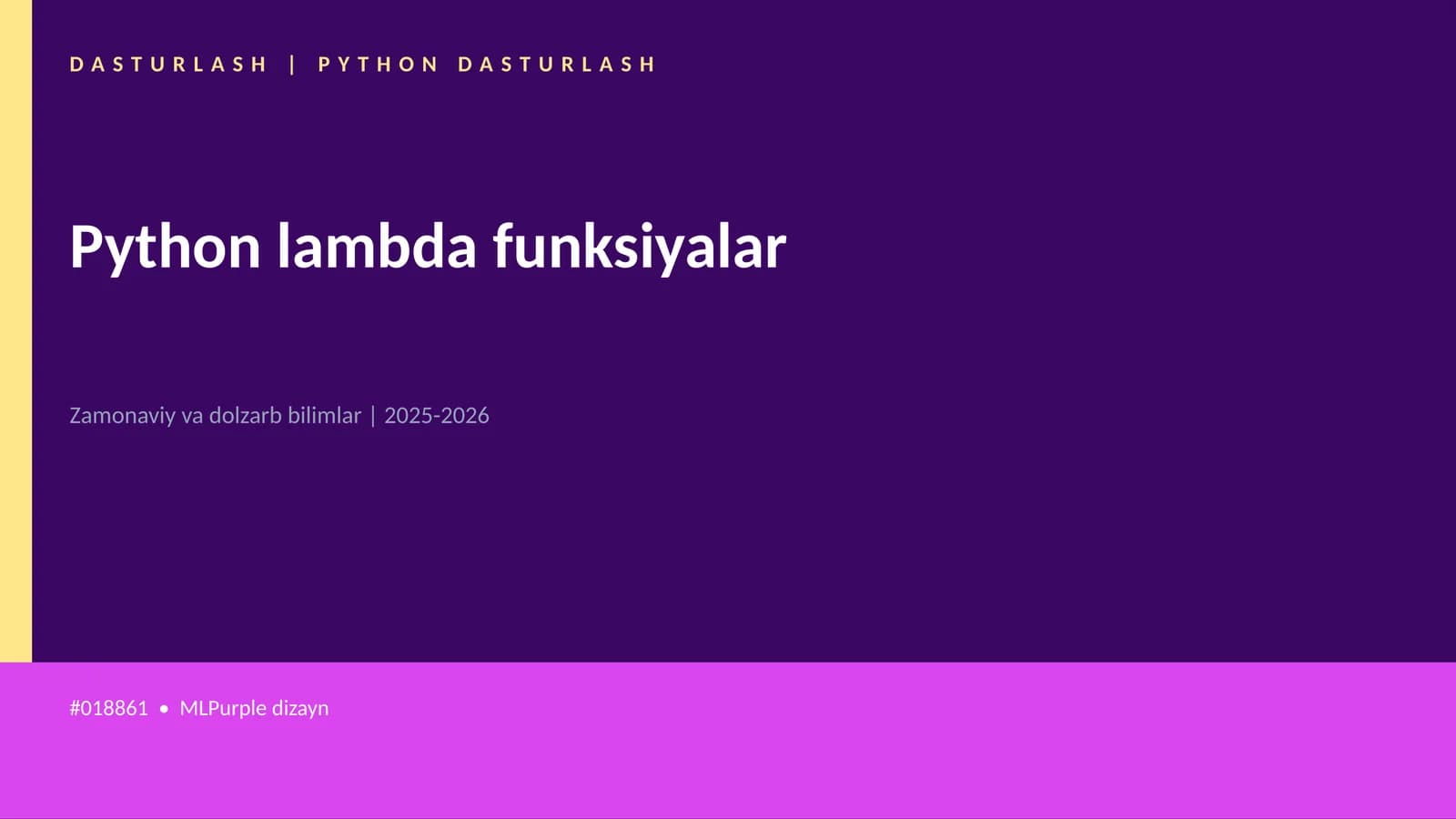 Python lambda funksiyalar