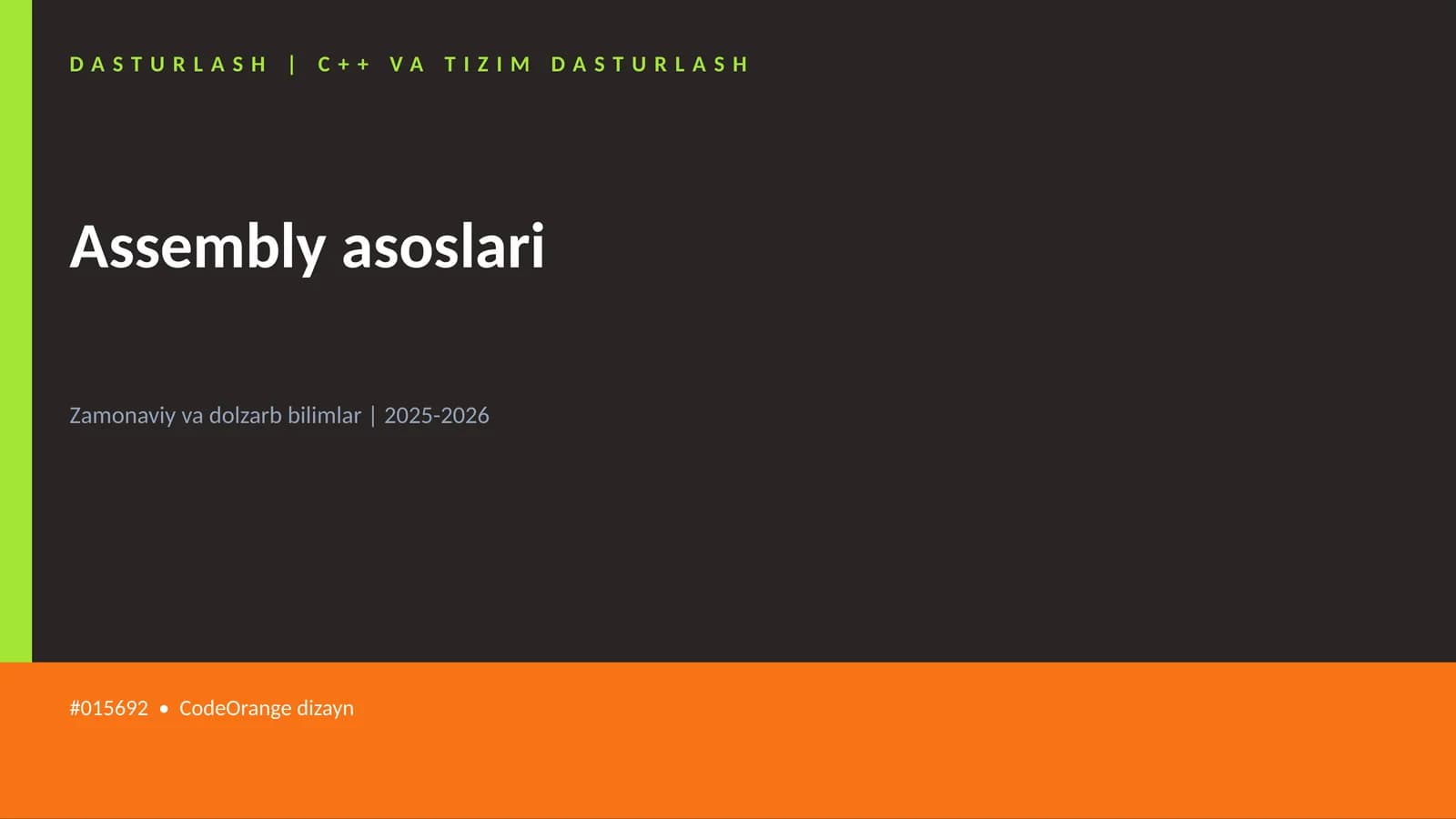 Assembly asoslari