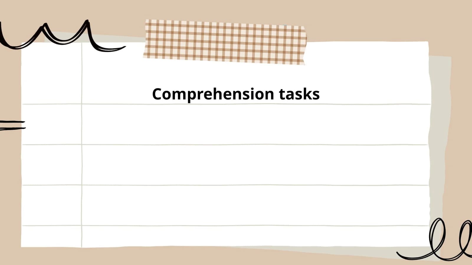 Comprehension tasks