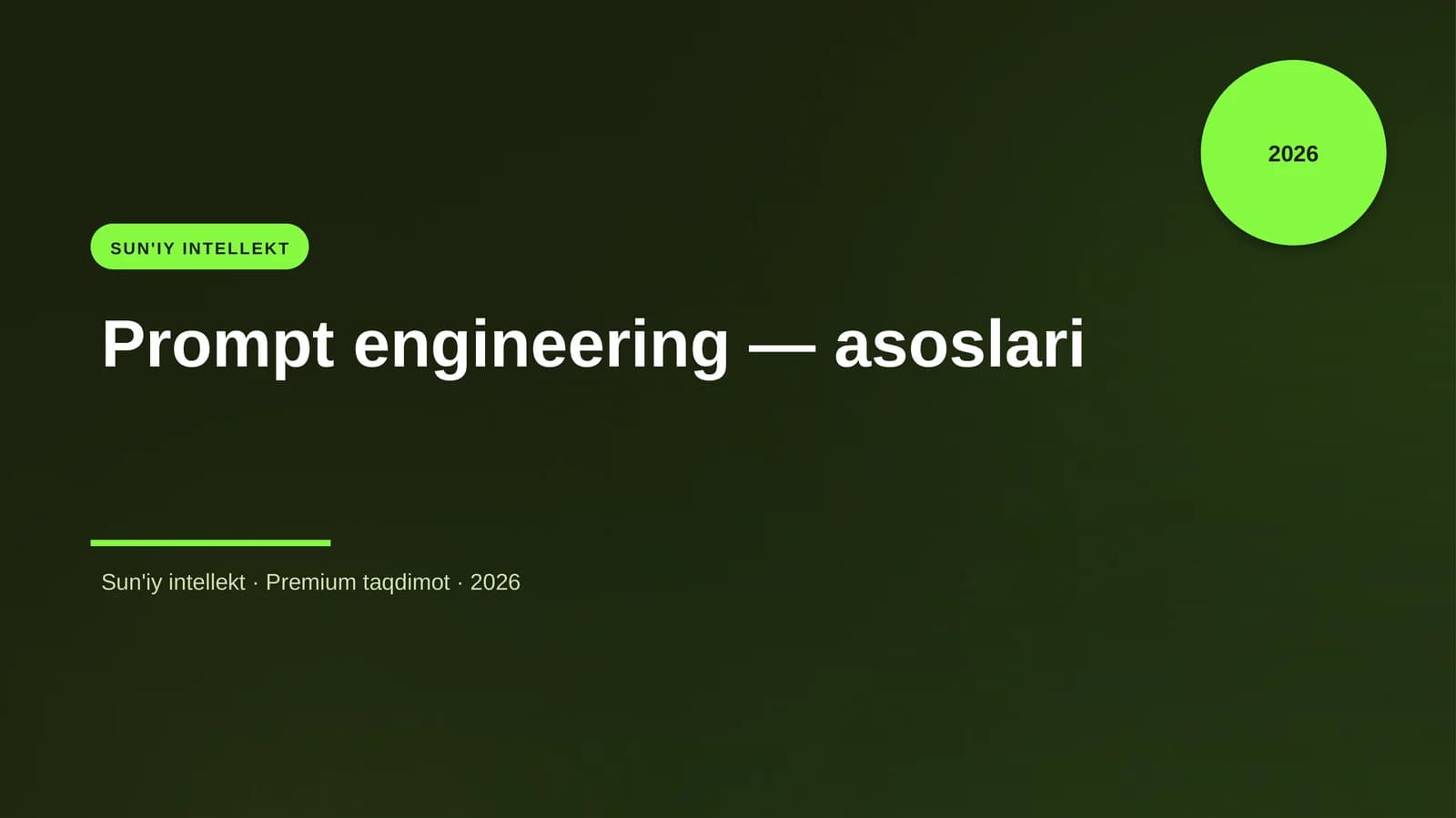 Prompt engineering — asoslari