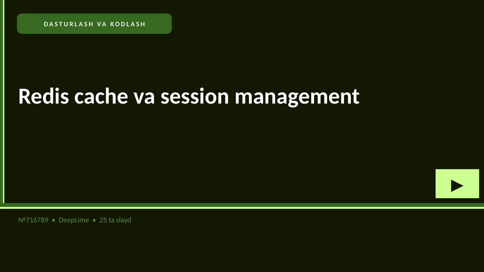 Redis cache va session management